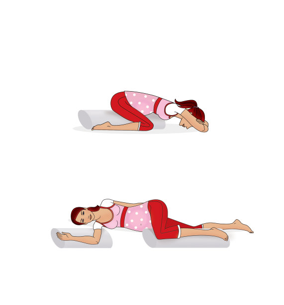 孕妇瑜伽。在家练习。一个孕妇正在训练。孤立在白色背景上。图片下载