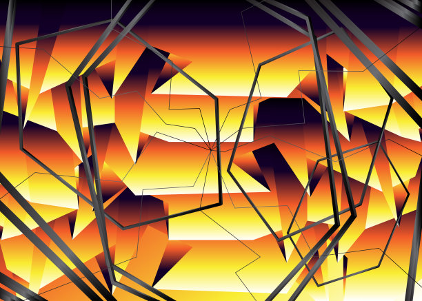 现代海报模板与加热几何图案。图片下载