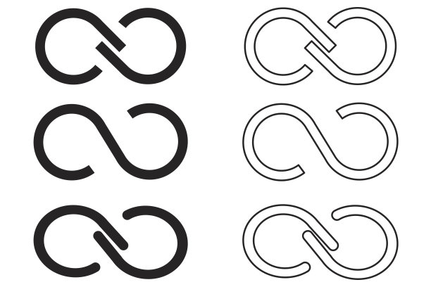 向量环的象征。抽象的无穷图标。图形车标无穷。股票的照片。八个曲线。八字轮廓线八字轮廓线图片下载