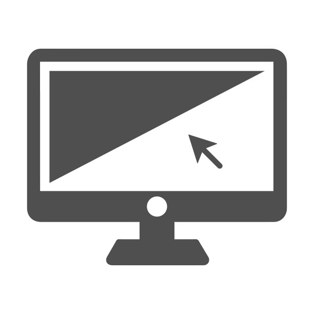电脑显示器或鼠标点击图标灰色矢量图图片下载
