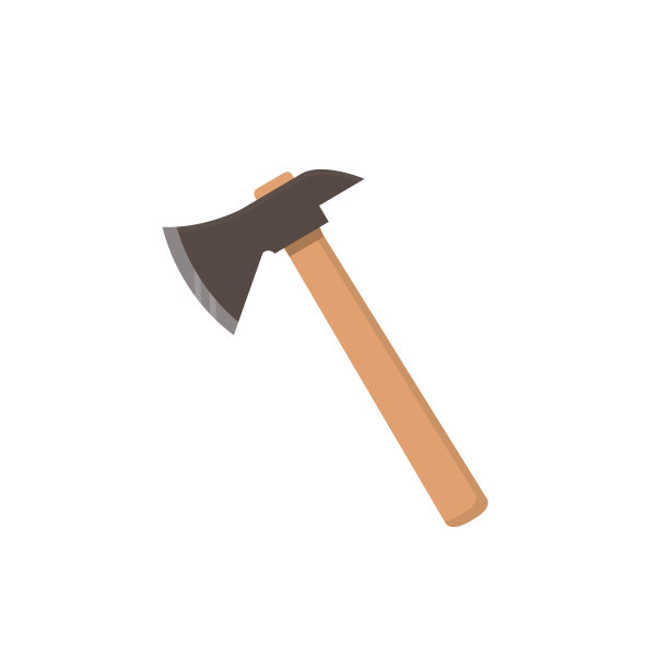 斧平，斧用于砍树的图标，矢量插图孤立在白色背景上图片下载