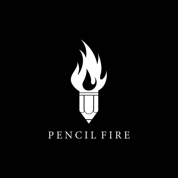 铅笔火标志矢量图片下载