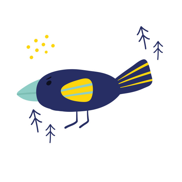 有趣的颜色的鸟。平面手绘矢量插图。有趣可爱的角色图片下载