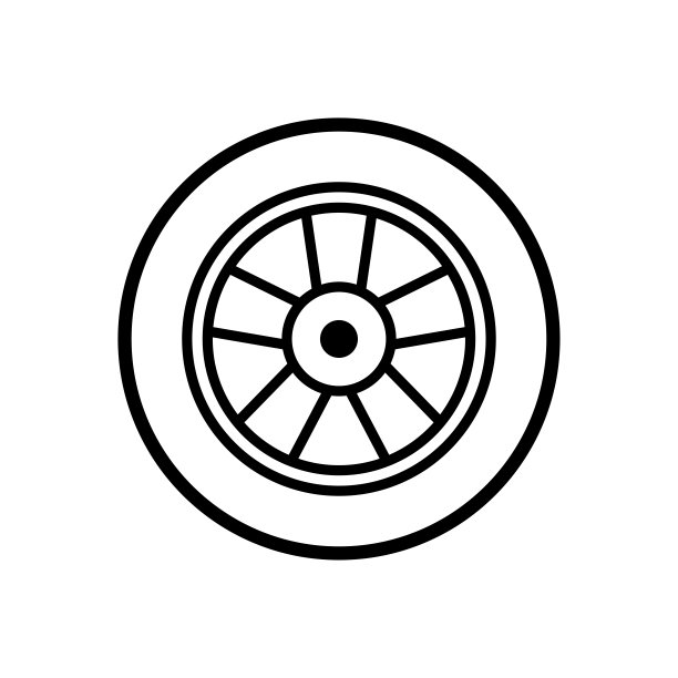 汽车轮胎图标矢量设计模板图片下载