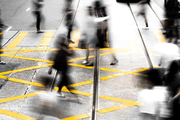 香港繁华城行人过路处图片下载