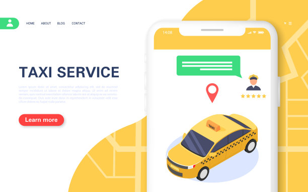 axi横幅。手机应用，在线预订24小时出租车。选择驱动程序并与客户支持聊天。图片下载