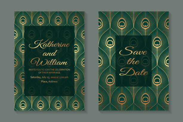 现代豪华婚礼邀请设计或卡片模板的商务或演示或问候。图片下载