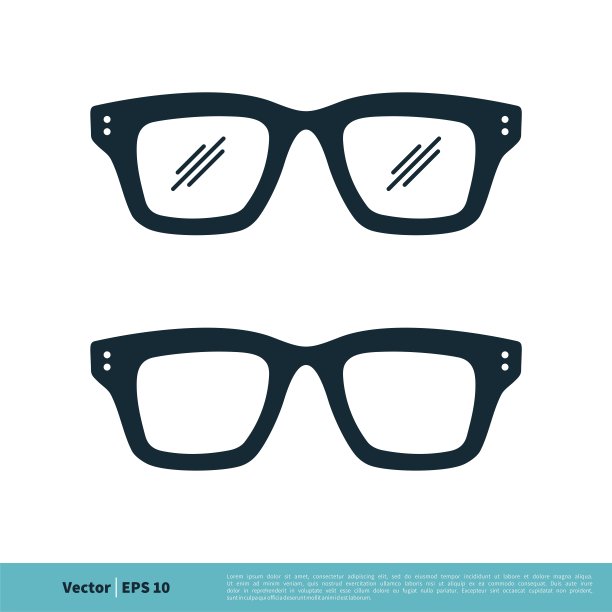 复古眼镜图标矢量标志模板插图设计。向量EPS 10。图片下载