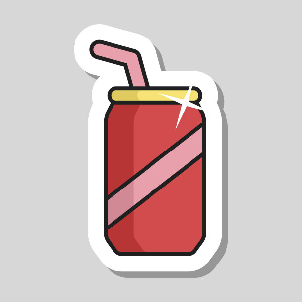 汽水罐矢量图标。快餐的迹象图片下载