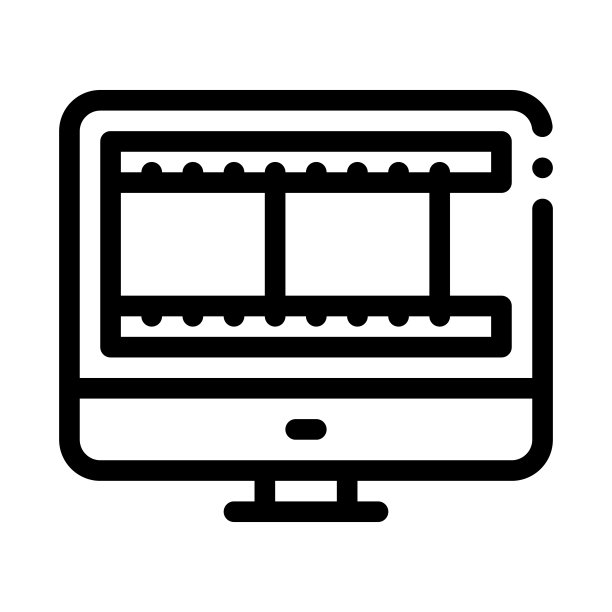 电脑图标矢量轮廓插图中的临时录像带图片下载