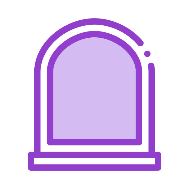 弧形窗口图标矢量轮廓插图图片下载