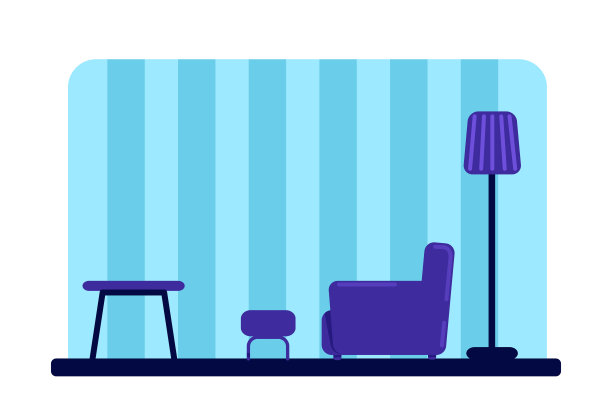 房间平面彩色矢量插图图片下载