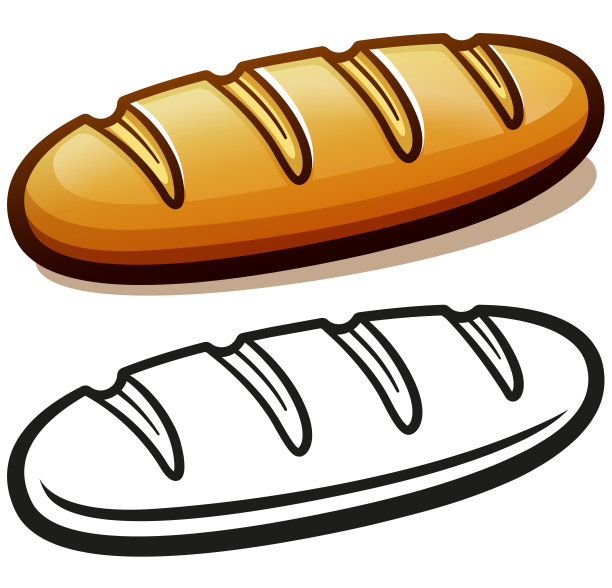 矢量面包条卡通孤立图片下载