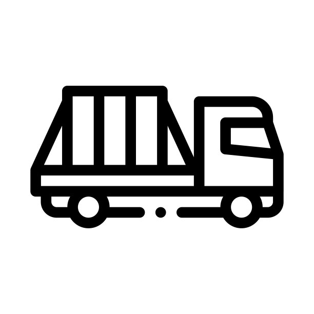 玻璃运输卡车图标矢量轮廓插图图片下载