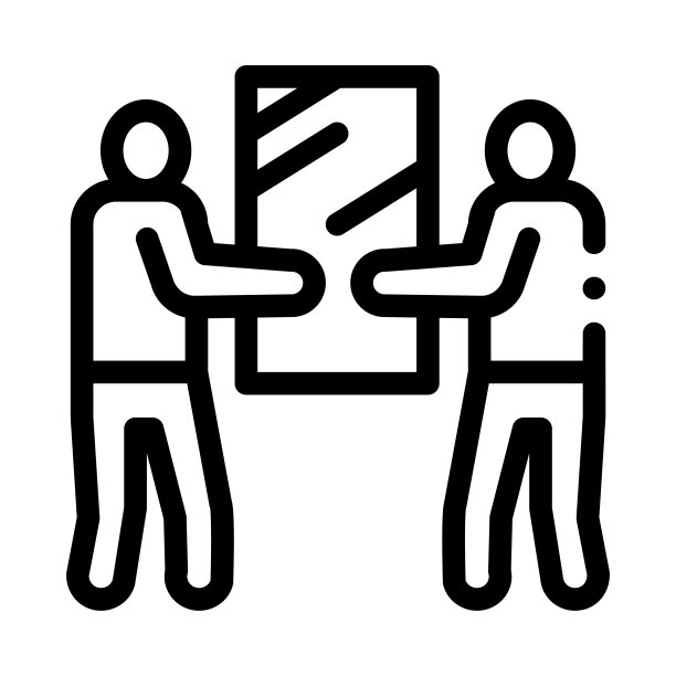 人们拿着玻璃图标矢量轮廓插图图片下载