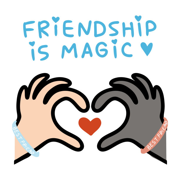 概念插图友谊的魔力，世界友谊日。友谊没有种族和性别的界限图片下载