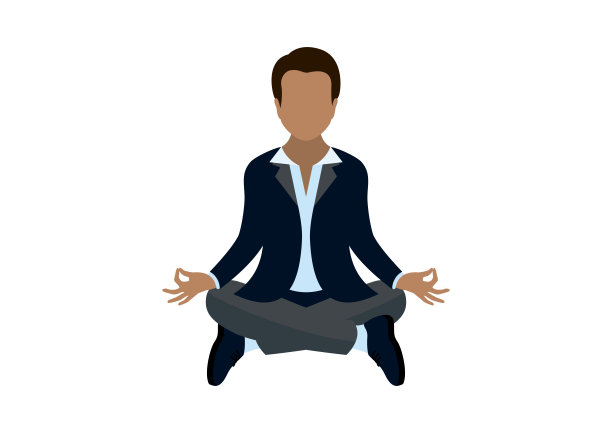 商人在瑜伽位置图标向量图片下载