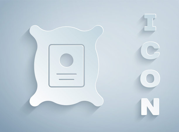 剪纸包里装满了特定植物的种子，孤立在灰色背景上。纸艺术风格。矢量图图片下载