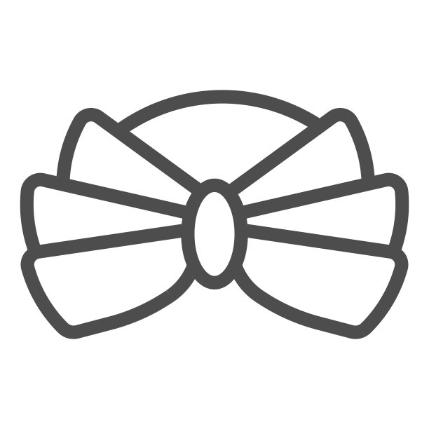 头巾线图标，夏季服装概念，儿童夏季头饰与弓标志上的白色背景，头巾图标轮廓风格的移动概念，网页设计。矢量图形。图片下载