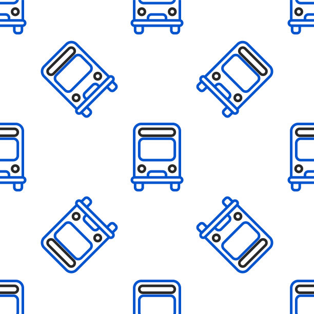 线路总线图标隔离无缝模式上的白色背景。运输的概念。巴士旅游交通标志。旅游或公共交通工具标志。色彩斑斓的轮廓的概念。向量图片下载