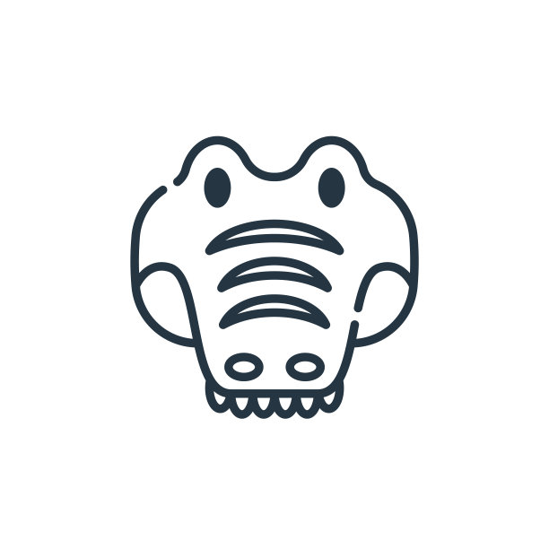 鳄鱼矢量图标。鳄鱼可编辑的中风。鳄鱼线性符号用于网页和移动应用程序，标志，印刷媒体。细线说明。矢量孤立轮廓绘制。图片下载