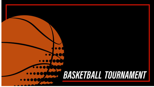 橙色篮球，模板，比赛海报布局在黑色的背景。团队运动图片下载