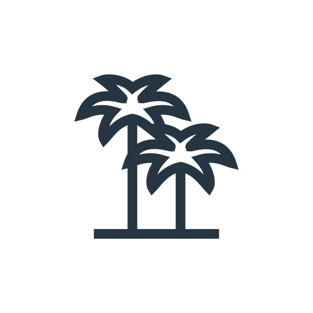 棕榈树矢量图标。棕榈树可编辑的笔触。棕榈树线性符号用于网络和移动应用程序，标志，印刷媒体。细线说明。矢量孤立轮廓绘制。图片下载