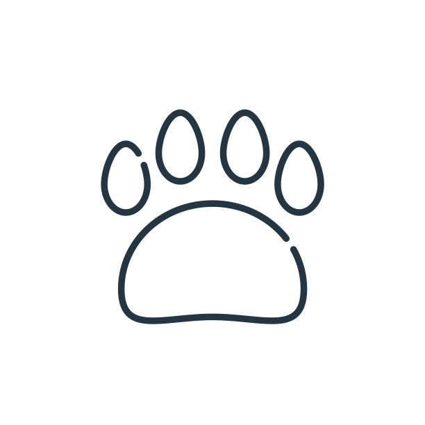 爪印矢量图标。爪印可编辑的中风。爪印线性符号，用于web和移动应用程序，标志，印刷媒体。细线说明。矢量孤立轮廓绘制。图片下载
