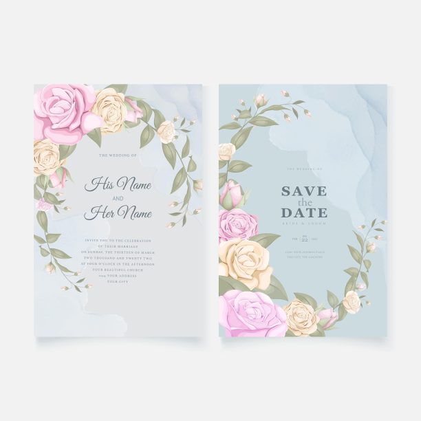 婚礼邀请卡矢量设计图片下载