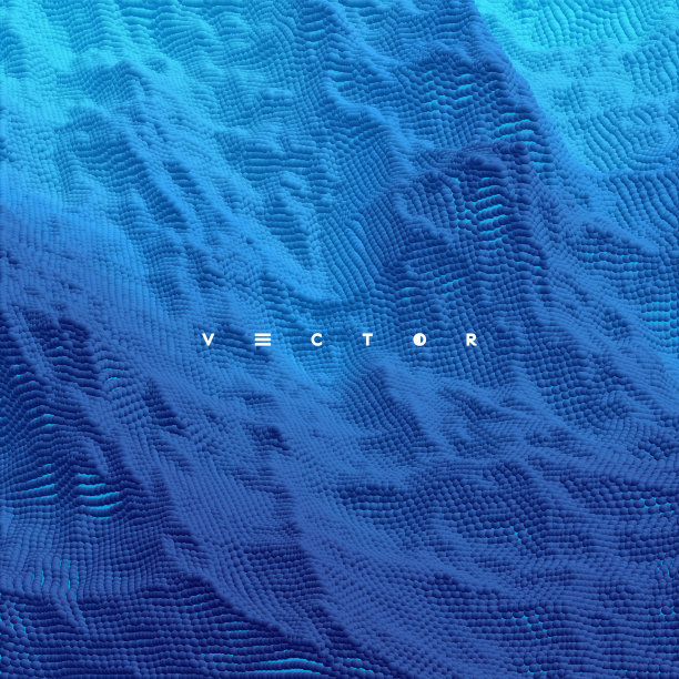 风浪的图案。带有动态粒子的抽象背景。纹理，3d矢量插图。图片下载