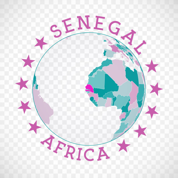 塞内加尔圆形标志。图片下载