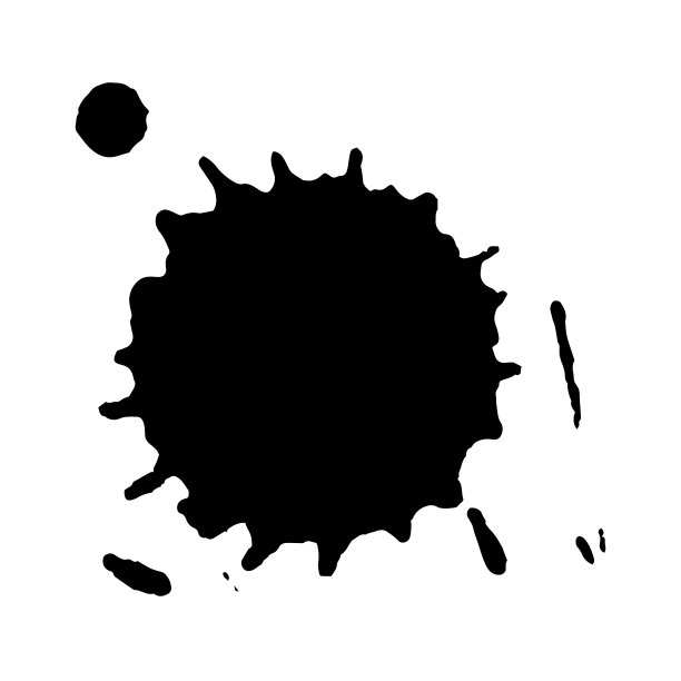 墨黑色的污点。抽象的污点。孤立在白色背景上。图片下载