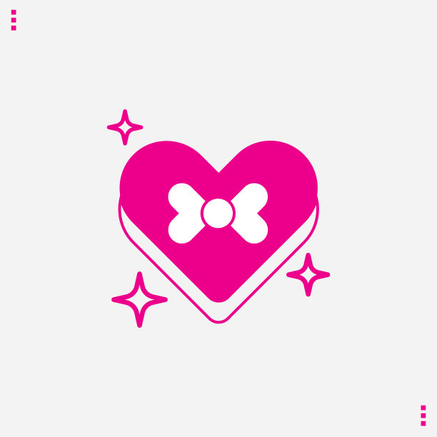 情人节图标粉色心设计矢量插图图片下载