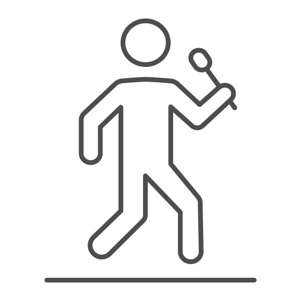 歌手细线图标，音乐节概念，男子与麦克风标志在白色的背景，明星歌手在音乐会的图标轮廓风格的移动概念和网页设计。矢量图形。图片下载