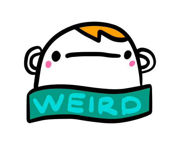 怪异的手绘矢量插图在卡通漫画风格的男人疯狂抑郁图片下载