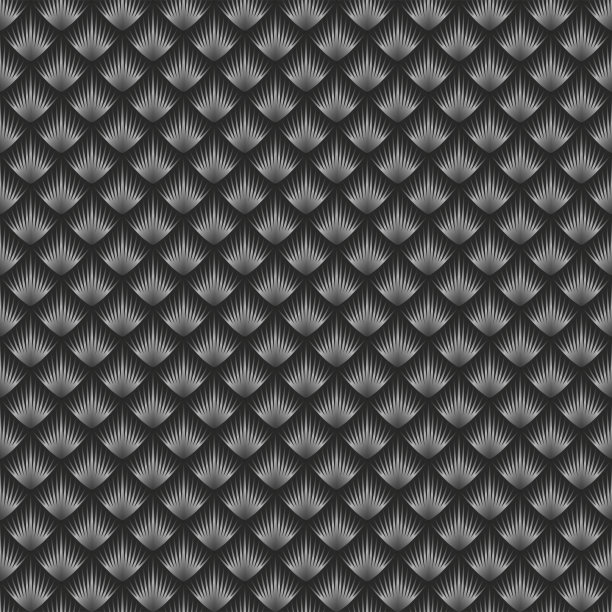 蛇或龙鳞无缝图案矢量创造背景，灰色梯度爬行动物皮肤纹理，重复线性尺度图片下载