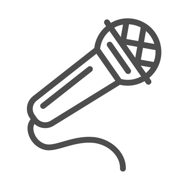 麦克风线图标，音乐节的概念，麦克在白色的背景上签名，在轮廓风格的复古麦克风图标移动概念和网页设计。矢量图形。图片下载