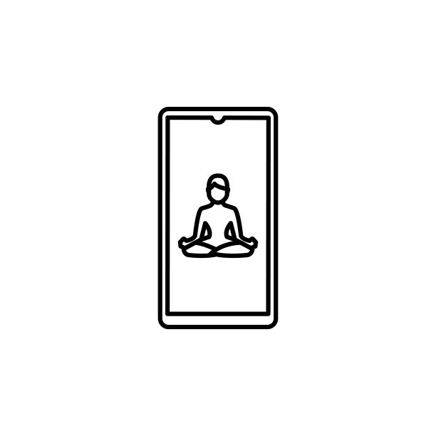 智能手机线插图图标上的白色背景图片下载