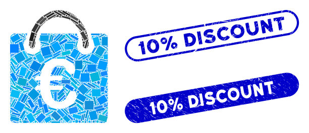 长方形马赛克欧式购物袋与纹理图片下载