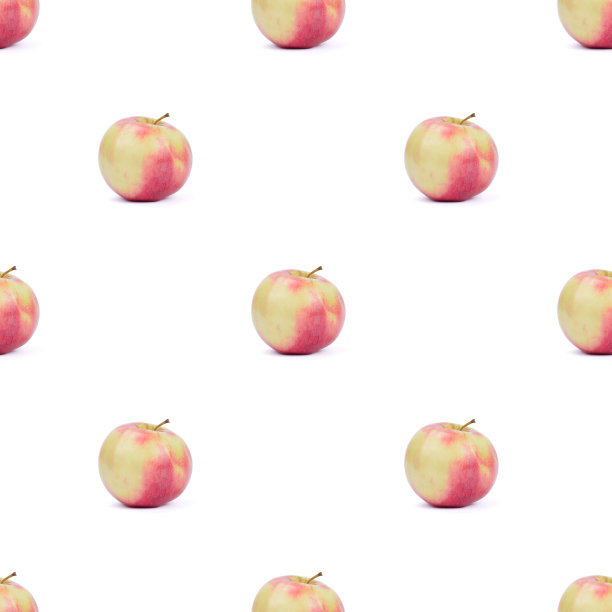 白色背景上的红苹果图案。图片下载