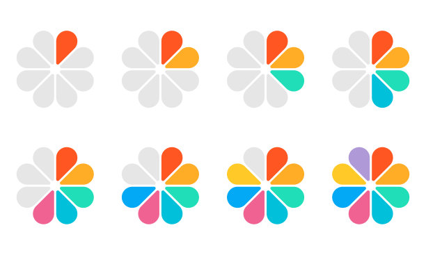 饼图。圆图设计。有2、3、4、5、6、7、8个步骤或部分的圆形图用于业务演示。进度轮信息图表模板。矢量插图。图片下载