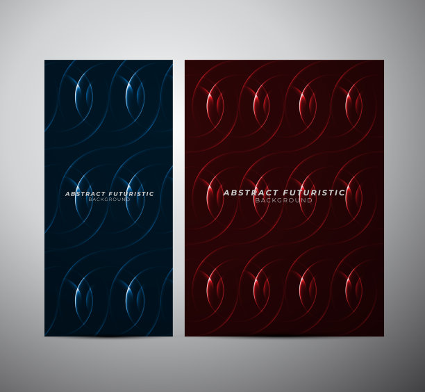 抽象发光的圆环线横幅背景。抽象的未来主义艺术墙纸。图片下载