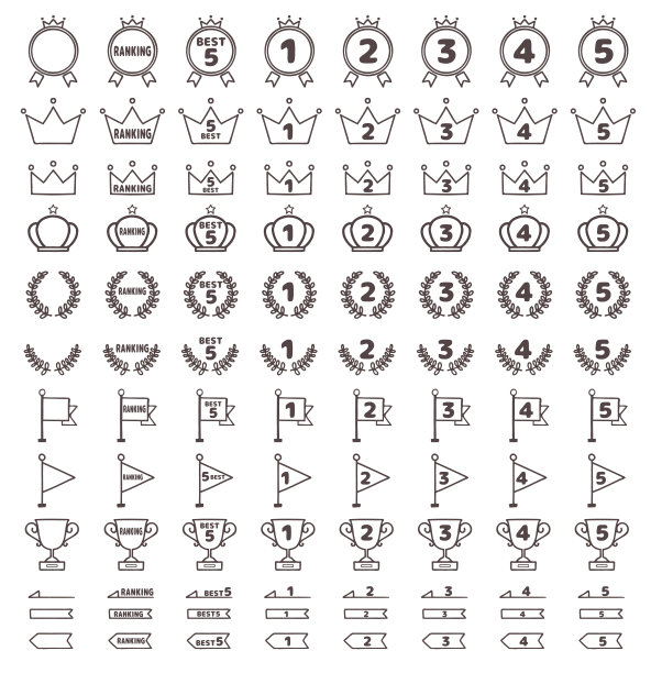 矢量插图材质:排名图标设置图片下载