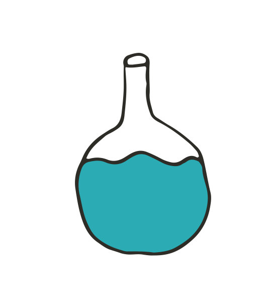 矢量手画烧瓶轮廓涂鸦图标。烧瓶素描插图打印，网页图片下载