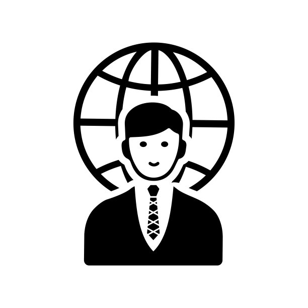 商人、全球业务、全球通信黑色图标图片下载