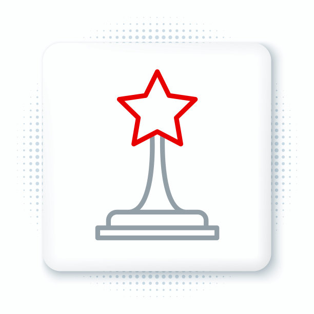 Line电影奖杯图标孤立在白色背景。奥斯卡奖的图标。电影和电影的象征。色彩斑斓的轮廓的概念。向量图片下载