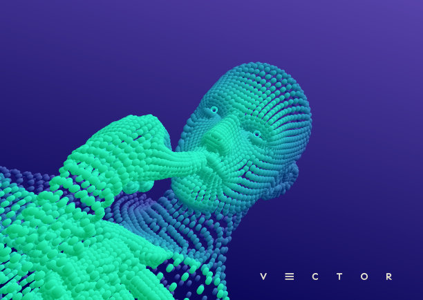 人的思考。人工智能的概念。数字技术背景。矢量插图。图片下载