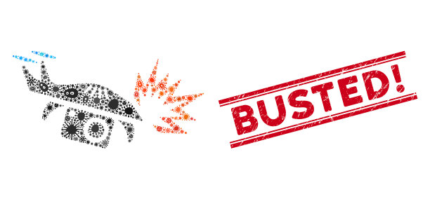 受感染的拼贴间谍无人机爆炸图标和图片下载