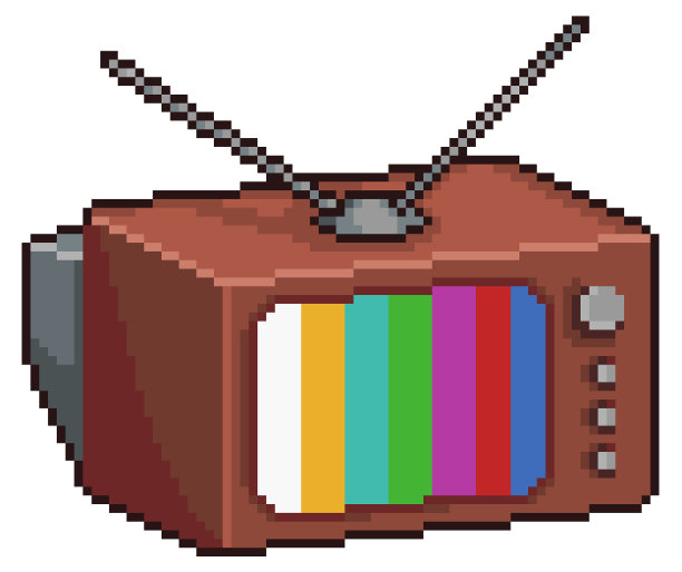 像素艺术老电视8位16位复古，复古图片下载