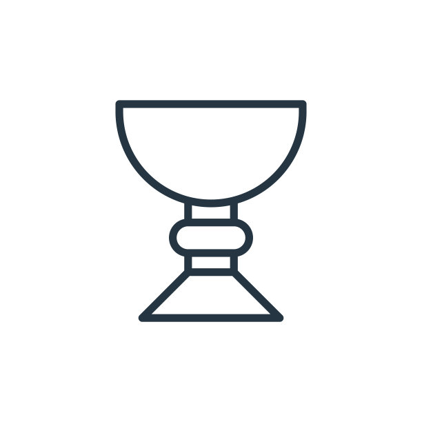 神圣的圣杯向量图标。圣餐杯可编辑的笔触。圣杯线性符号，用于网络和移动应用程序，标志，印刷媒体。细线说明。矢量孤立轮廓绘制。图片下载